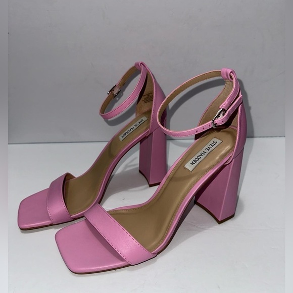 Steve Madden Women's Tiaa Two-Piece Dress Sandals - Pink Leather 10m - Picture 3 of 8